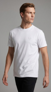 %100 Pamuk Erkek Regular Fit Bisiklet Yaka Özel Kesim T-Shirt