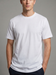%100 Pamuk Erkek Classic Fit Bisiklet Yaka Özel Rahat Kesim T-Shirt - Görsel 2